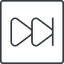 Thin, line, up, square, video, play, forward, backward, mp3, player, fast, pause, forward-fast-thin icon