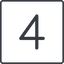 Thin, line, square, four, number, font, digit, four-thin, 4 icon