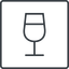 Thin, line, square, glass, party, wine, champagne, glass-wine, drink, water, glass-wine-thin icon