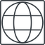 Thin, line, square, globe, world, earth, www, globe-thin, web icon