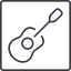 Thin, line, up, square, music, instrument, guitar, string, banjo, guitar-thin icon