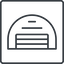 Thin, line, square, space, plane, airplane, helicopter, warehouse, hangar, aircraft, aviation, military, aerospace, hangar-alt, hangar-alt-thin icon