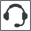 Thin, line, square, phone, , call, headset-solid, headset, headphone, microphone, support icon