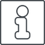 Thin, line, square, info, tag, information, faq, info-thin icon