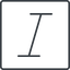 Thin, line, square, text, type, editor, font, typography, italic, font-style, italic-thin icon