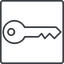 Thin, line, up, square, unlocked, unlock, locked, lock, key, access, security, key-thin icon