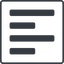 Thin, line, up, left, solid, square, text, align, left-align, alignment, editor, align-left, align-left-alt, left-align-alt, left-align-alt-solid icon