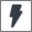 Thin, line, solid, square, lightning, bolt, electricity, thunder, lightning-solid icon