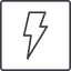 Thin, line, solid, square, lightning, bolt, electricity, thunder, lightning-thin icon