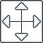 Thin, line, up, square, arrow, direction, expand, arrows, move, move-thin icon