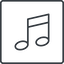 Thin, line, square, mute, unmute, music, note, musical, notes, music-thin icon