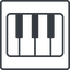 Thin, square, key, keyboard, music, piano, instrument, piano-thin icon