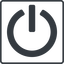 Thin, line, square, power, on, off, turn-on, turn-off, power-solid icon