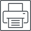 Thin, line, square, laser, copy, printer, print, inkjet, printing, photocopier, printer-thin icon