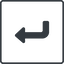 Thin, line, up, square, sign, confirm, arrow, key, submit, send, return, enter, return-sign-solid, return-sign icon