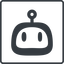 Thin, line, up, square, rounded, robot, robotics, face, robot-rounded icon
