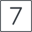 Thin, line, normal, square, number, font, digit, 7, seven, seven-thin icon