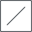 Thin, line, solid, square, slash, division, slant, obelus, anti-slash, slash-thin icon