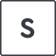 Thin, line, square, small, size, s icon