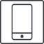Thin, line, up, square, iphone, phone, mobile, android, gsm, smartphone, cell, smartphone-thin icon