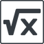 Thin, line, solid, square, root, formula, equation, math, mathematics, square-root-solid, square-root, mathematical, maths icon