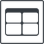Thin, line, up, square, cell, table, data, grid, row, columns, spreadsheet, table-thin icon