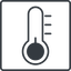 Thin, line, square, temperature, low, thermometer, cold, thermometer-low, thermometer-low-thin icon
