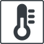 Thin, line, square, temperature, thermometer, cold, heat, hot, thermometer-solid icon