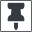 Thin, line, up, square, thumbtack, pin, unpin, thumbtack-solid icon