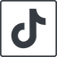 Thin, line, square, brand, social, network, tiktok, tik, tok, tik-tok, tiktok-solid icon