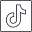 Thin, line, square, brand, social, network, tiktok, tik, tok, tik-tok, tiktok-thin icon