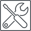 Thin, line, up, square, building, spanner, wrench, tool, screwdrive, construction, fix, tools, tools-thin icon