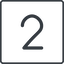 Thin, line, square, number, font, digit, two, two-thin, 2 icon