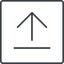 Thin, line, up, square, upload, uploaded, uploading, upload-thin icon