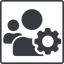 Thin, line, square, users, group, setting, cog, team, parameters, users-cog, community icon