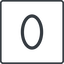 Thin, line, normal, square, number, font, digit, zero, nul, zero-thin icon