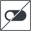 Thin, line, down, solid, square, horizontal, mirror, setting, prohibited, apple, on, off, ios, switch, button, radio, switch-solid icon