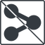Thin, line, down, square, social, network, prohibited, link, share, sharing, share-solid icon