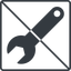 Thin, line, down, square, prohibited, spanner, wrench, tool, mechanics, mechanical, repair, spanner-solid icon