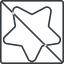Thin, line, down, square, star, rate, rating, prohibited, star-thin, favorite icon