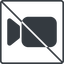 Thin, line, down, square, youtube, video, prohibited, camera, film, movie, videocamera, videocamera-solid icon