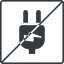 Thin, line, left, square, prohibited, electricity, plug, charge, charger, electric, electrics, electrical, plug-alt icon