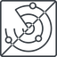 Thin, line, left, square, prohibited, gps, place, radar, localisation, radar-thin, sonar icon