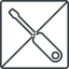 Thin, line, left, square, prohibited, tool, mechanics, mechanical, repair, screwdriver, screw, screwdriver-thin icon