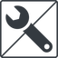 Thin, line, left, square, prohibited, spanner, wrench, tool, mechanics, mechanical, repair, spanner-alt-solid icon