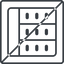 Thin, line, left, square, prohibited, cell, table, data, grid, row, columns, spreadsheet, spreadsheet-thin icon