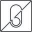 Thin, line, left, square, setting, prohibited, apple, on, off, ios, switch, button, radio, switch-thin icon