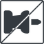Thin, line, left, square, prohibited, thumbtack, pin, unpin, thumbtack-solid icon
