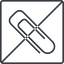 Thin, line, right, square, prohibited, paper, clip, attachment, paper-clip, paper-clip-alt, paper-clip-alt-thin icon