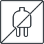 Thin, line, right, square, prohibited, electricity, plug, charge, charger, electric, plug-thin, electrics, electrical icon